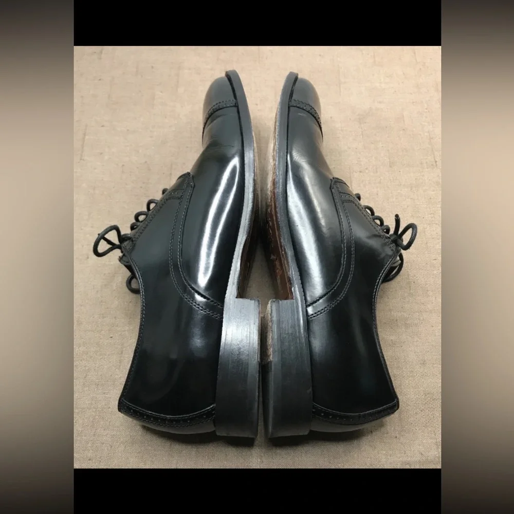 Johnston & Murphy Bradford Cap Toe $150 Men's Black Leather Dress Shoes Size 9D